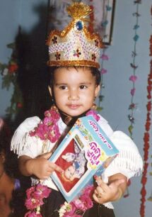 Mehak as toddler on her birthday